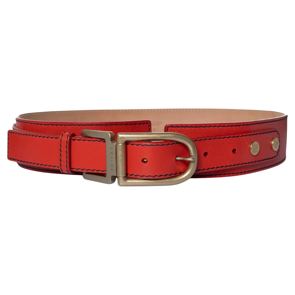 Pre-Owned Waist Belt in Red Leather