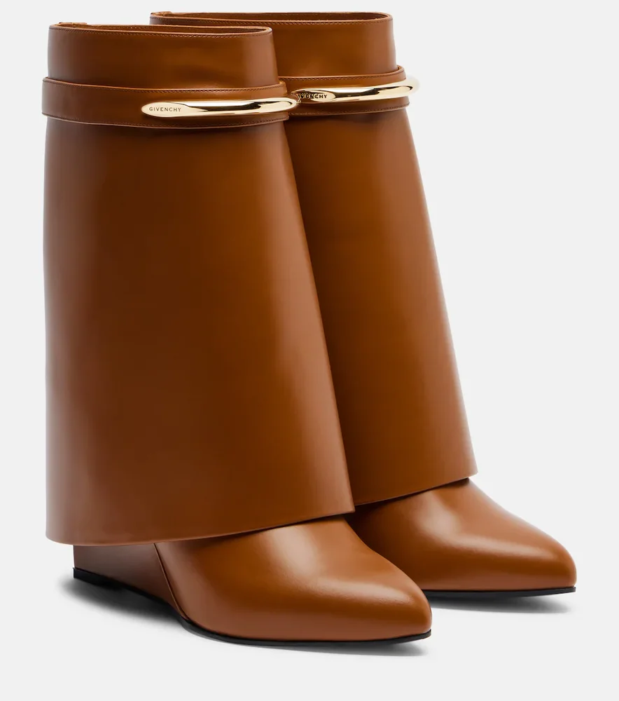 Shark 95 leather mid-calf boots in brown