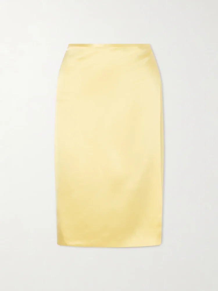 Rixa satin wrap midi skirt