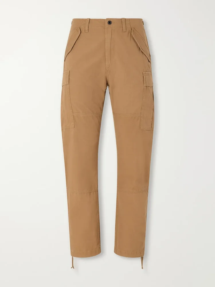 Straight-Leg Cotton-Canvas Cargo Trousers