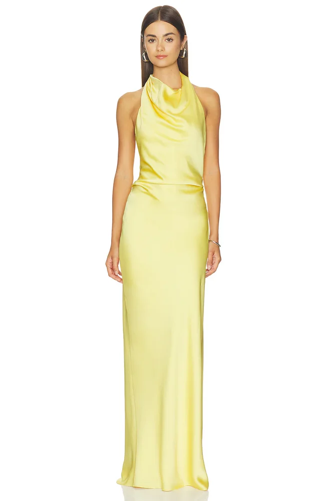 Reannon Satin Draped Gown