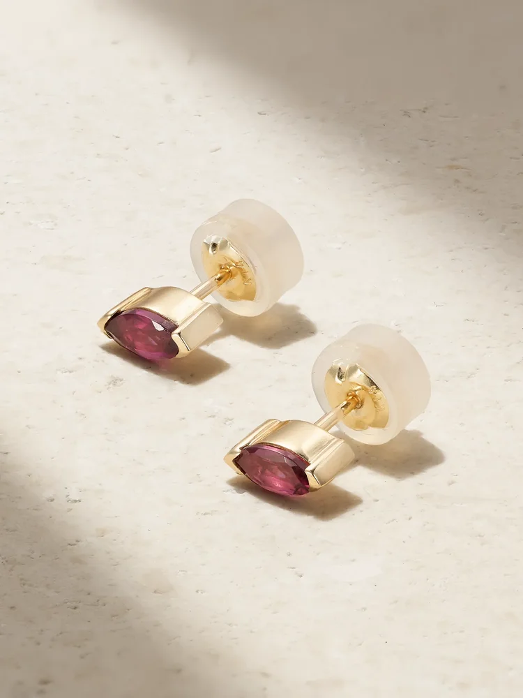 14-karat recycled gold rhodolite earrings
