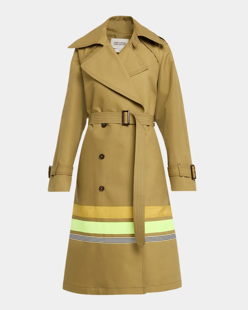Striped Oversized Trench Coat