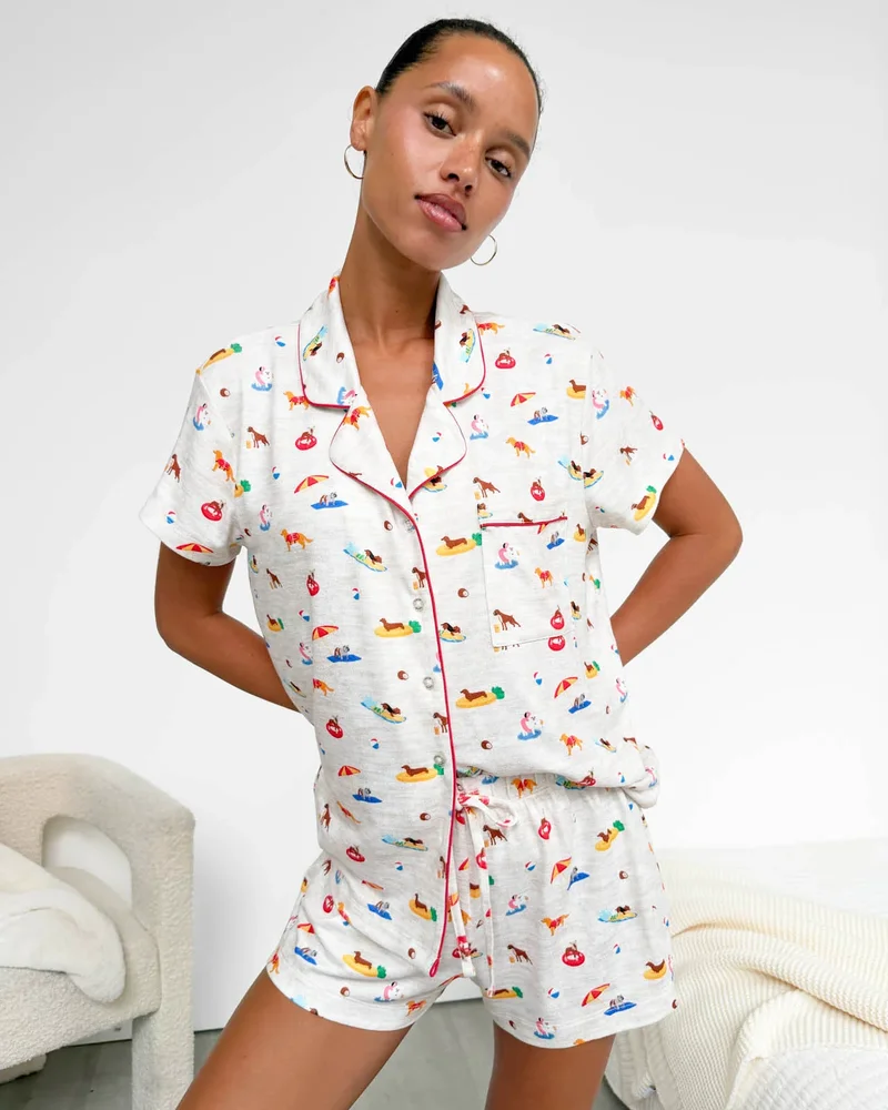 Splendid Beach Dogs Flora Pillowsoft Short Set