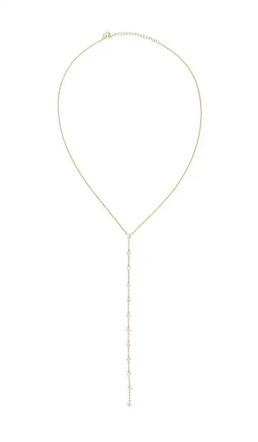 Teardrop Drop Lariat Necklace By Adina Eden