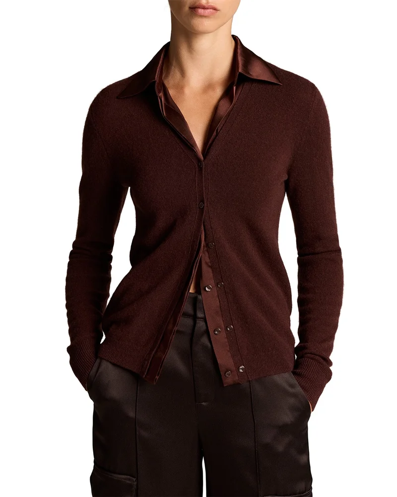 Cashmere Mixed Media Cardigan Sweater