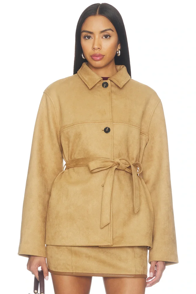 Terrain Belted Faux Suede Jacket
