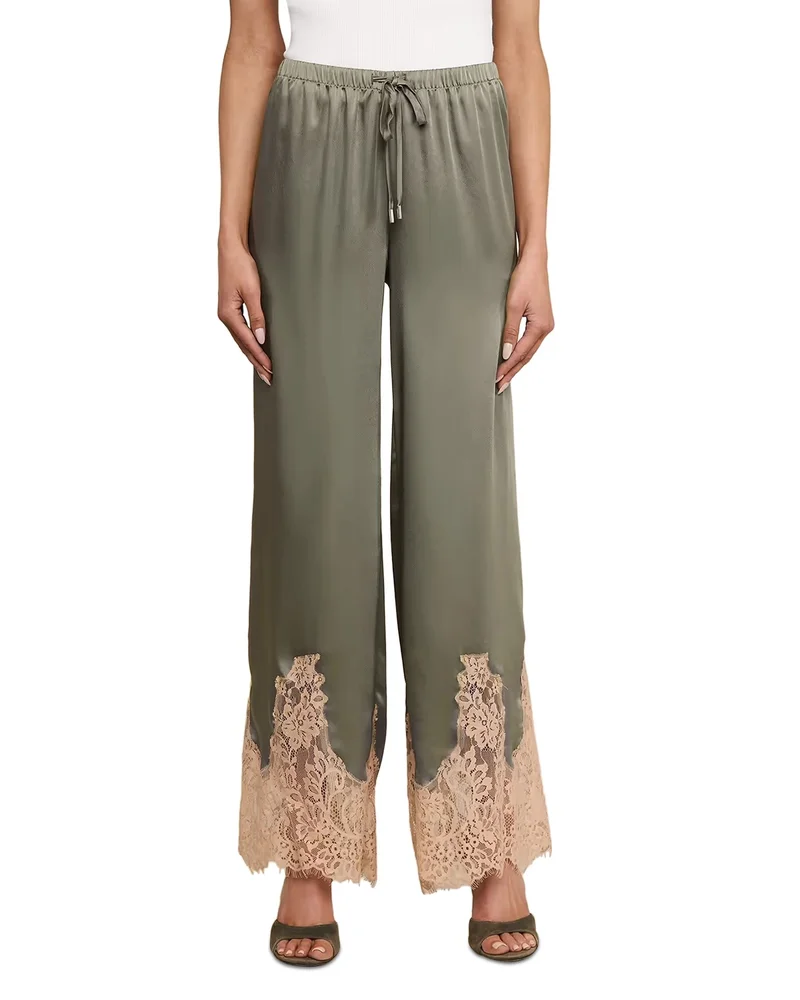 Mirel Lace Trim Drawstring Pants
