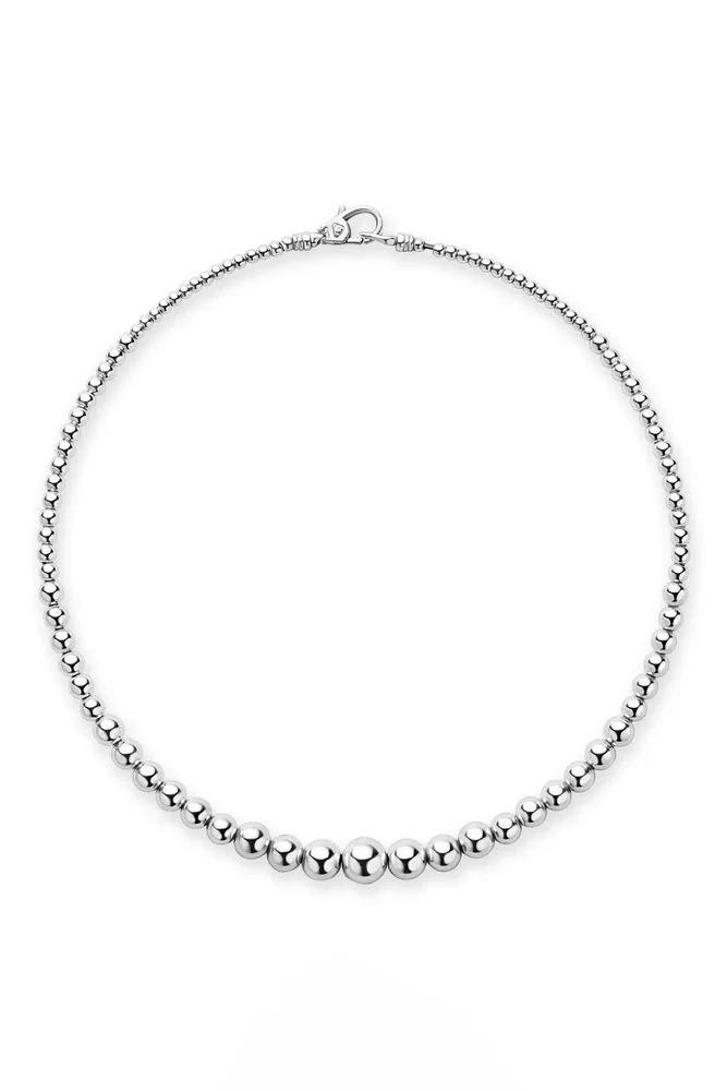 Caviar Bubbly Graduated Bead Collar Necklace