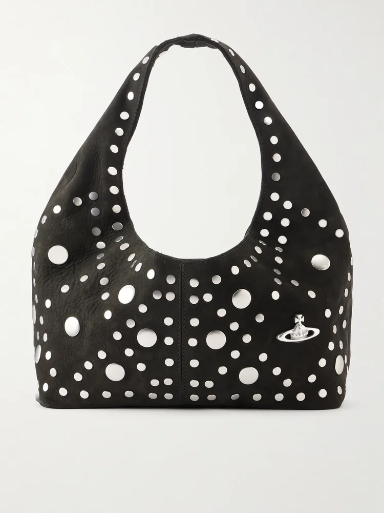 Ellie studded nubuck shoulder bag