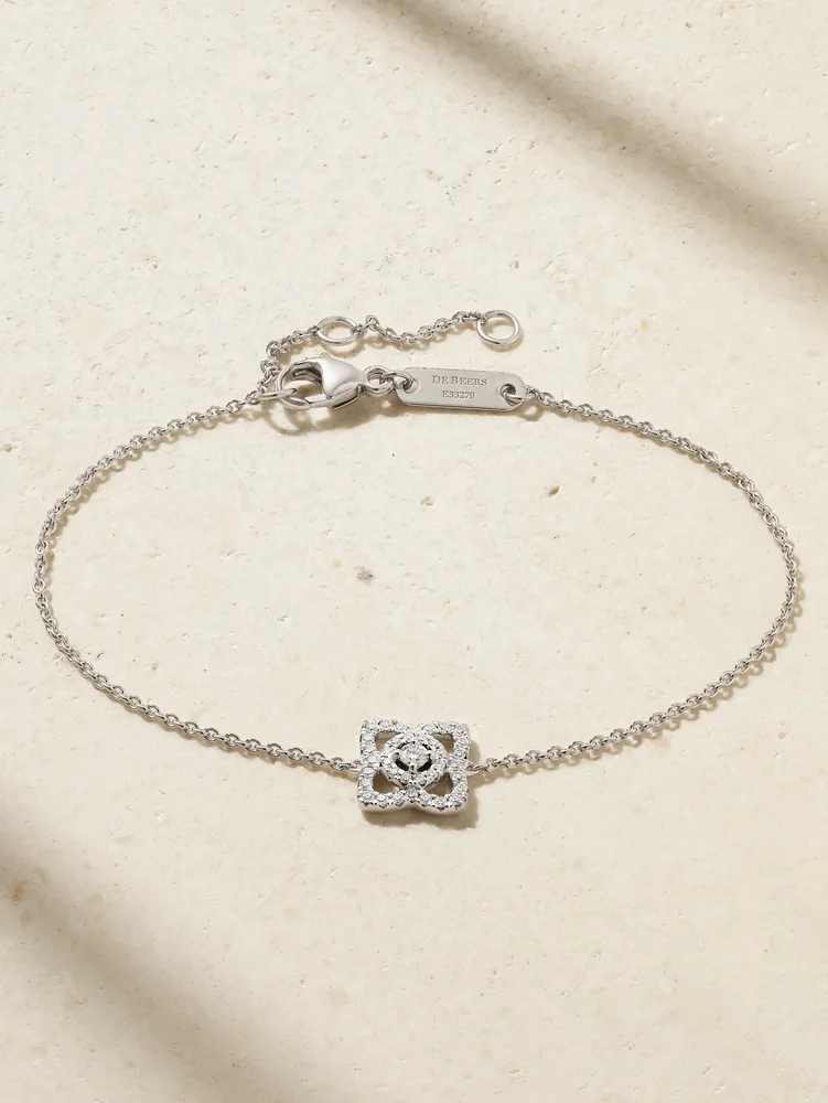 Lotus by DE BEERS 18-karat white gold diamond bracelet