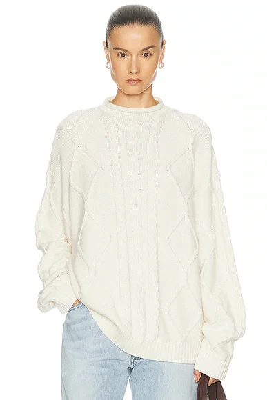 Amberlyn Roll Neck Cable Sweater