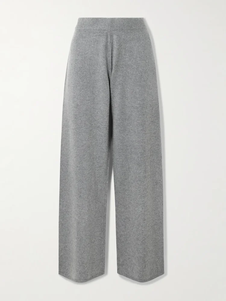 Cashmere wide-leg pants - Dark Heather Gray