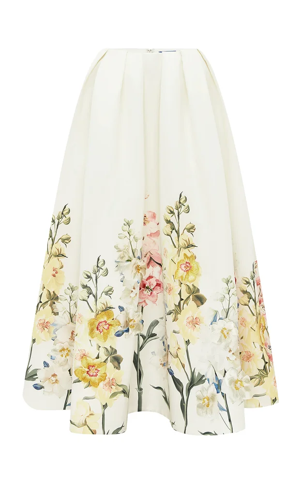 Victoria Embroidered Puff Maxi Skirt