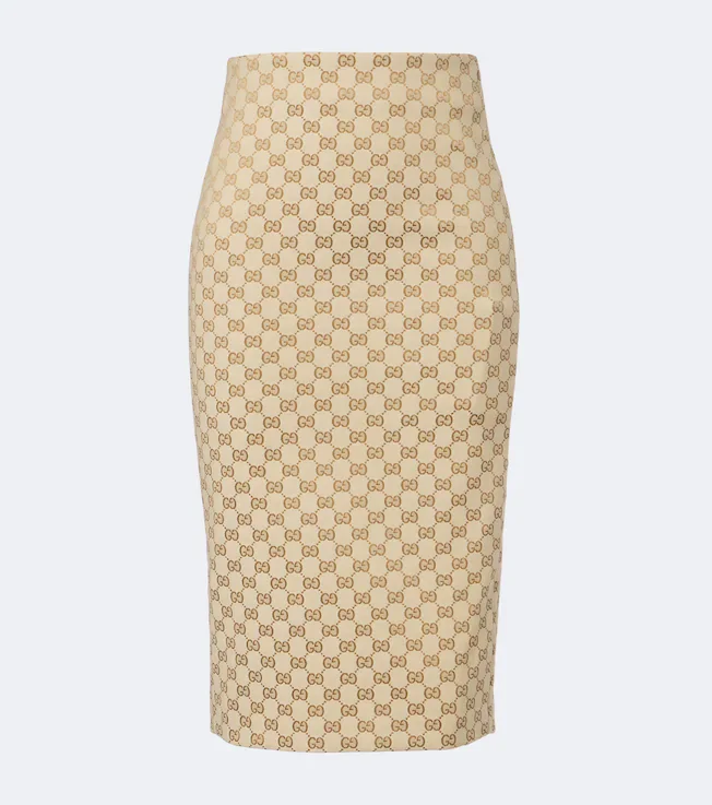 GG canvas cotton-blend pencil skirt