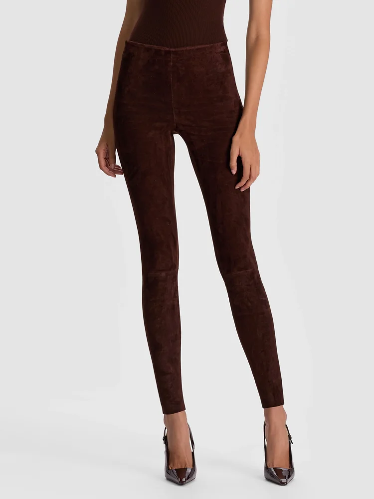 LENNOX SUEDE LEGGING - DARK CHOCOLATE