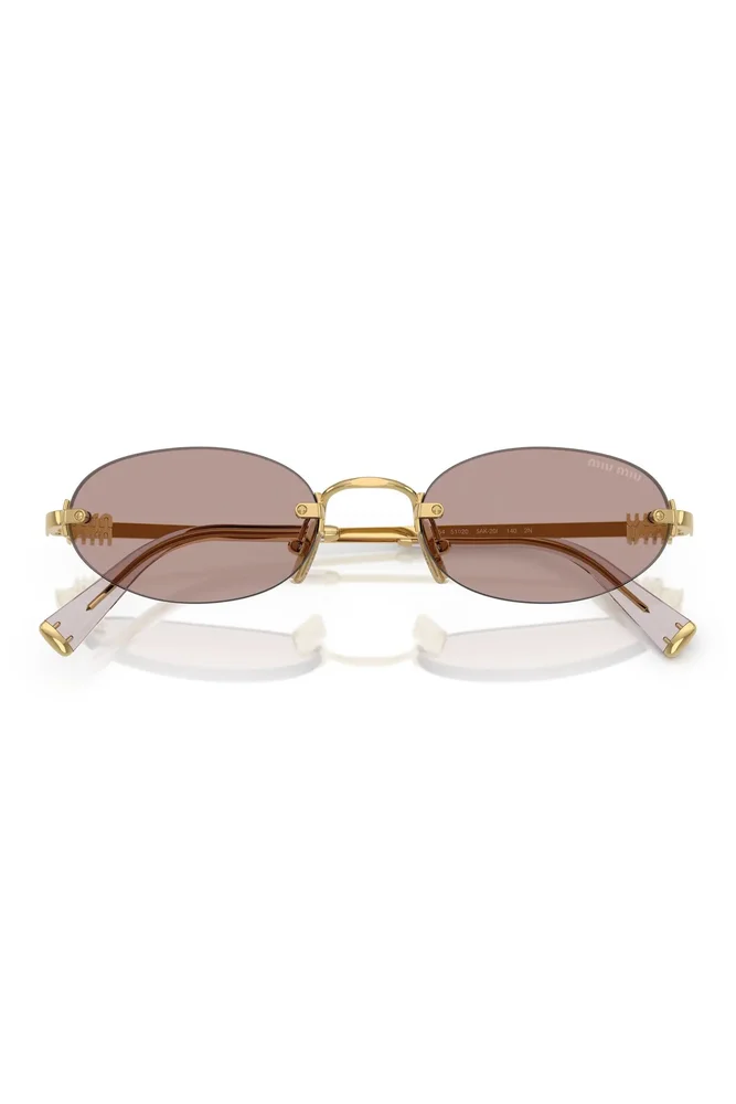 51mm Oval Rimless Sunglasses