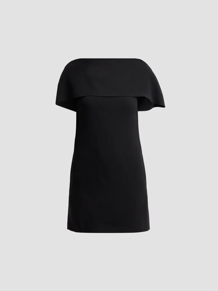 Cape Crepe Mini Dress