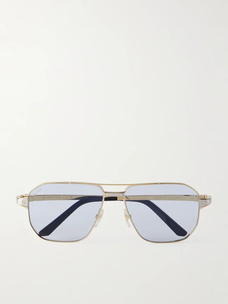 Santos de Cartier gold- and silver-tone aviator-style sunglasses