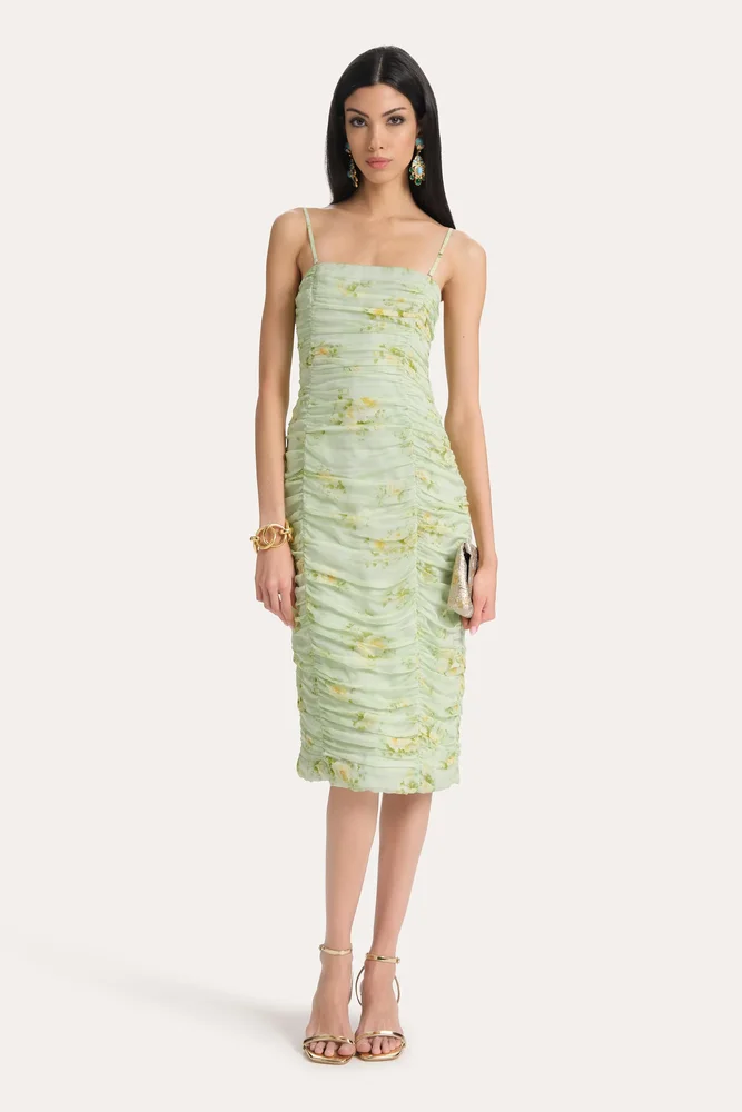 Sierra Ruched Silk Chiffon Dress