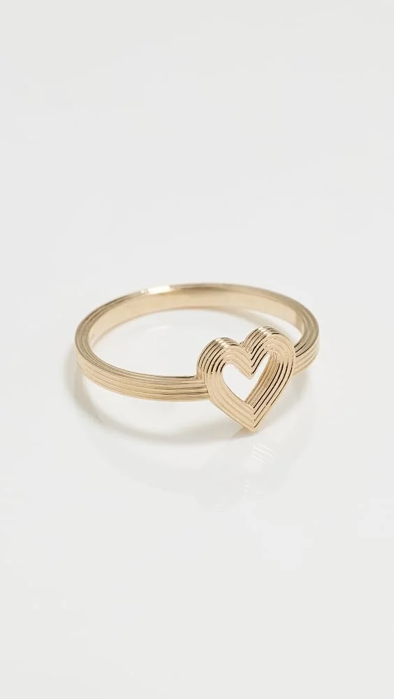 14k Open Heart Ring