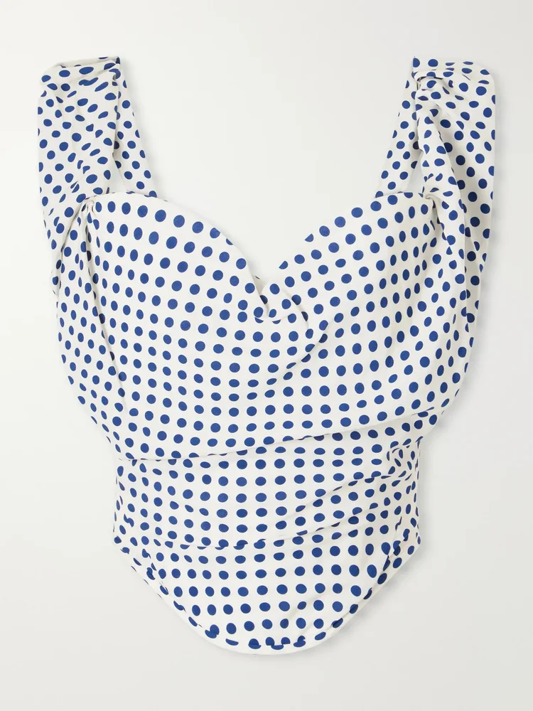 sunday polka dot poplin corset top
