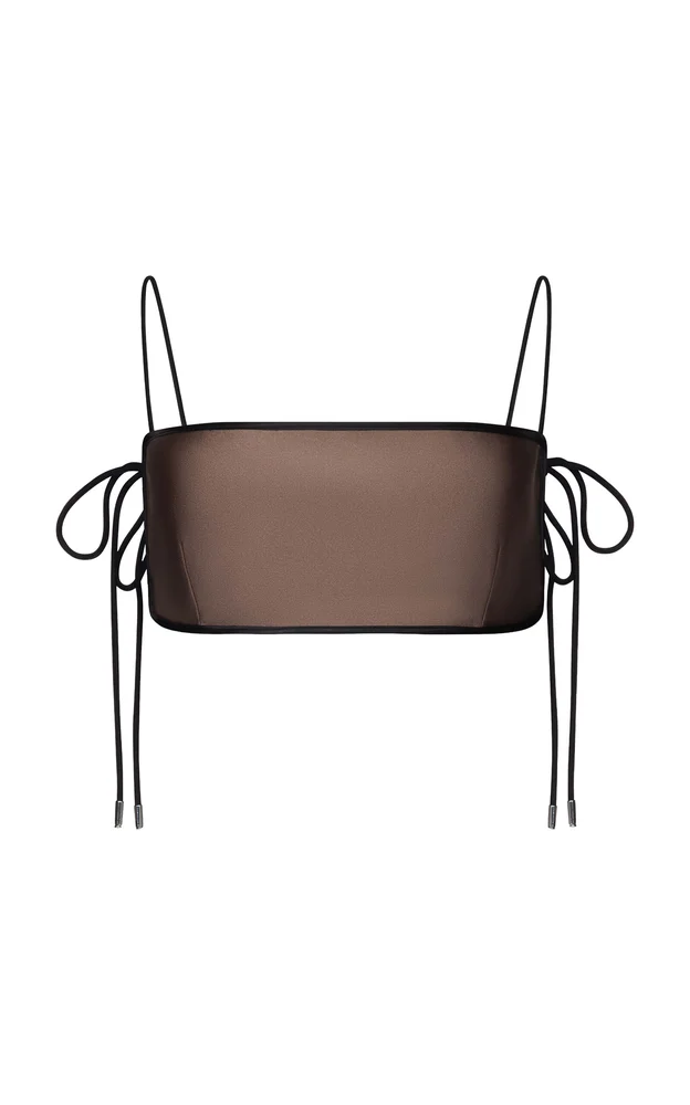 Summer Bones Satin Bandeau Crop Top