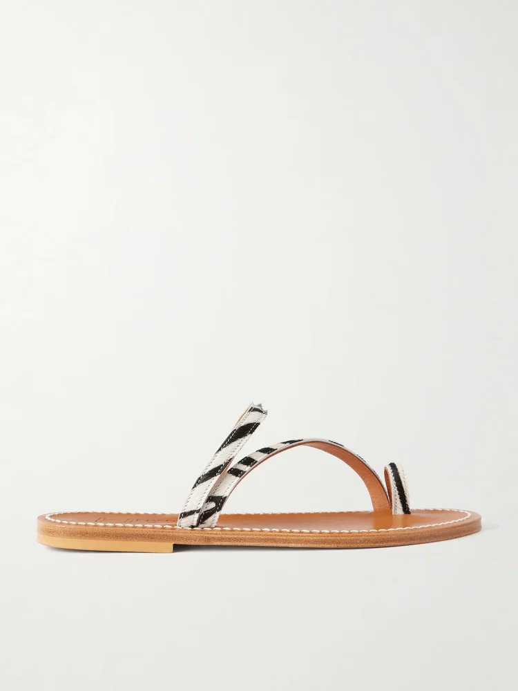 Actium zebra-print calf hair sandals