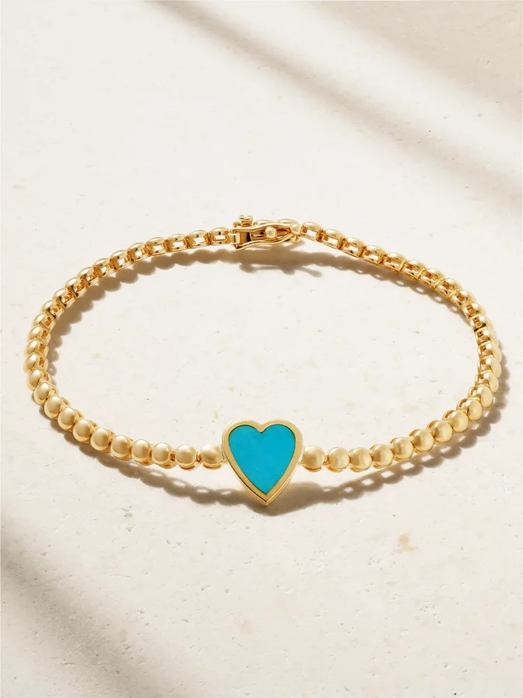 18-karat gold turquoise bracelet