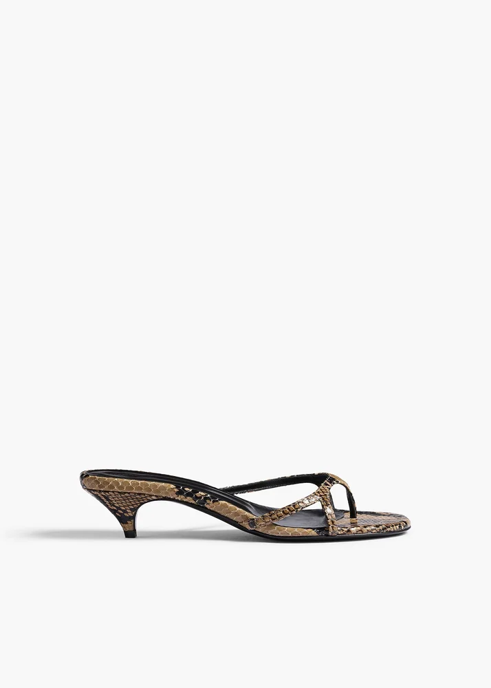 Liria Python-Effect Leather Sandals
