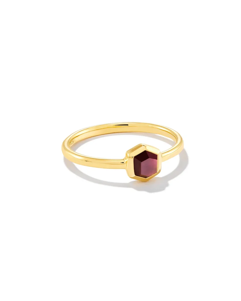 Davie 18k Gold Vermeil July Band Ring in Ruby