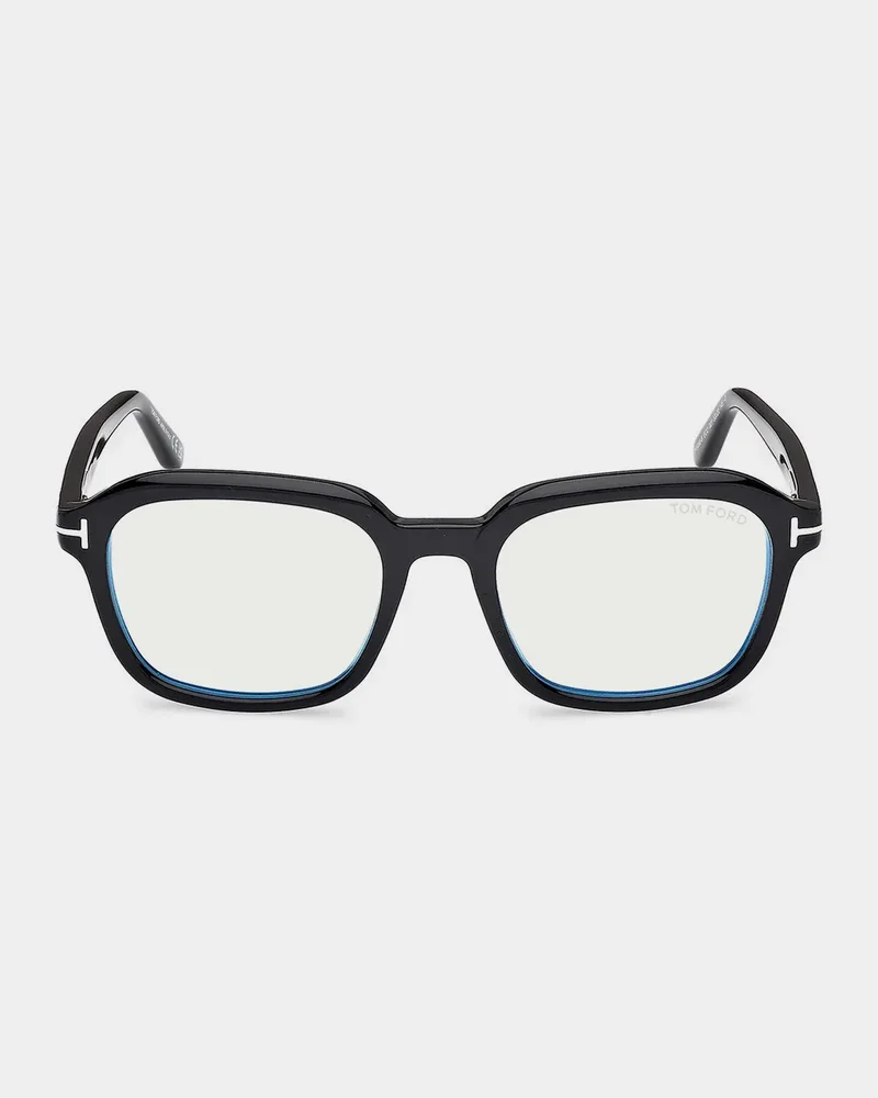 53MM Blue Block Rectangular Eyeglasses