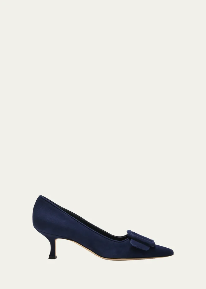 Maysale Suede Buckle Pumps