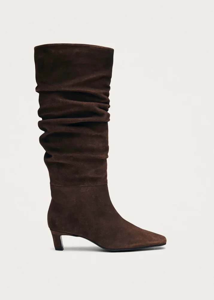Kalila Suede Brown Leather Boots