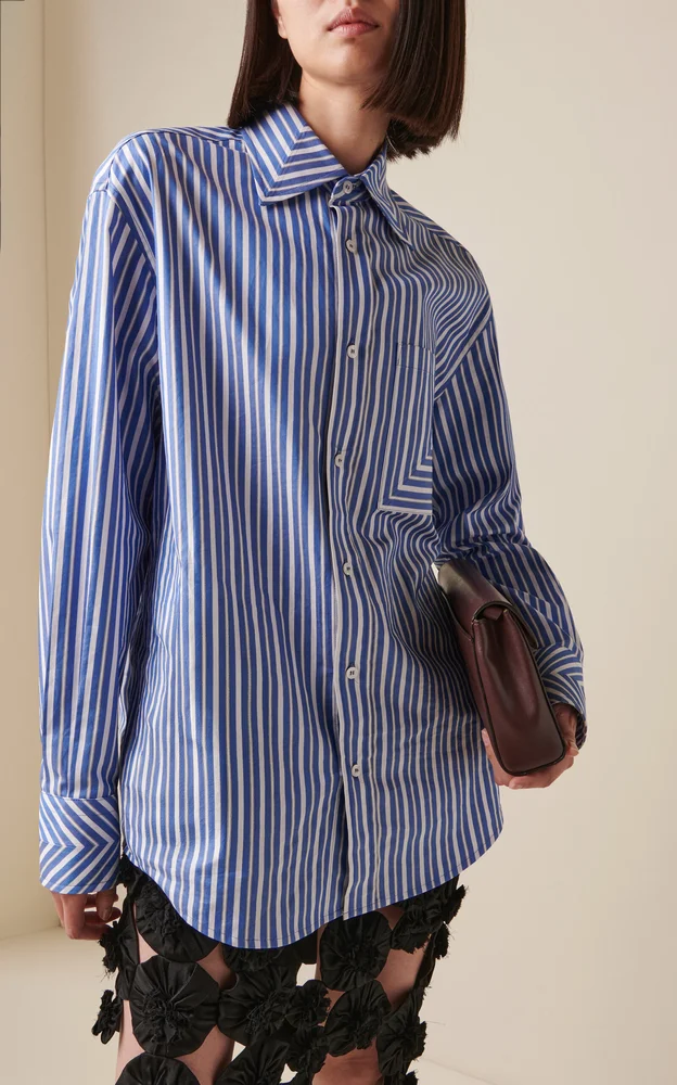 Striped Button-Down Cotton Shirt