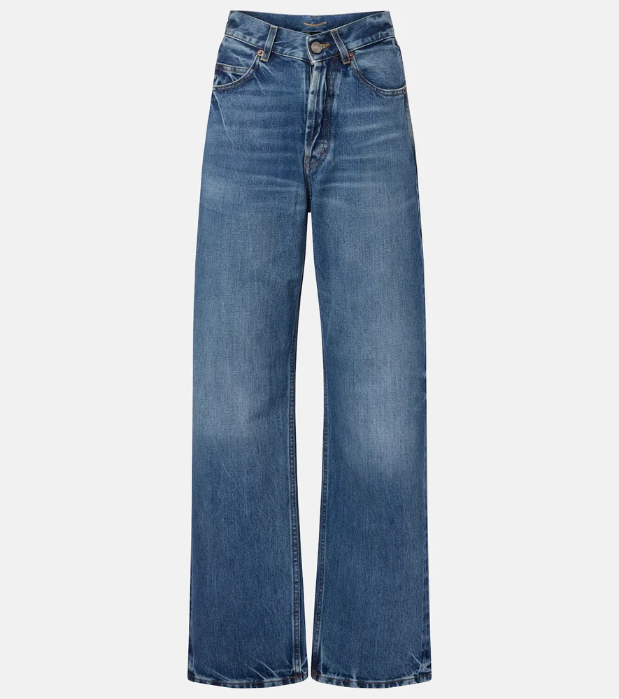 V-Waist Wide-Leg Jeans