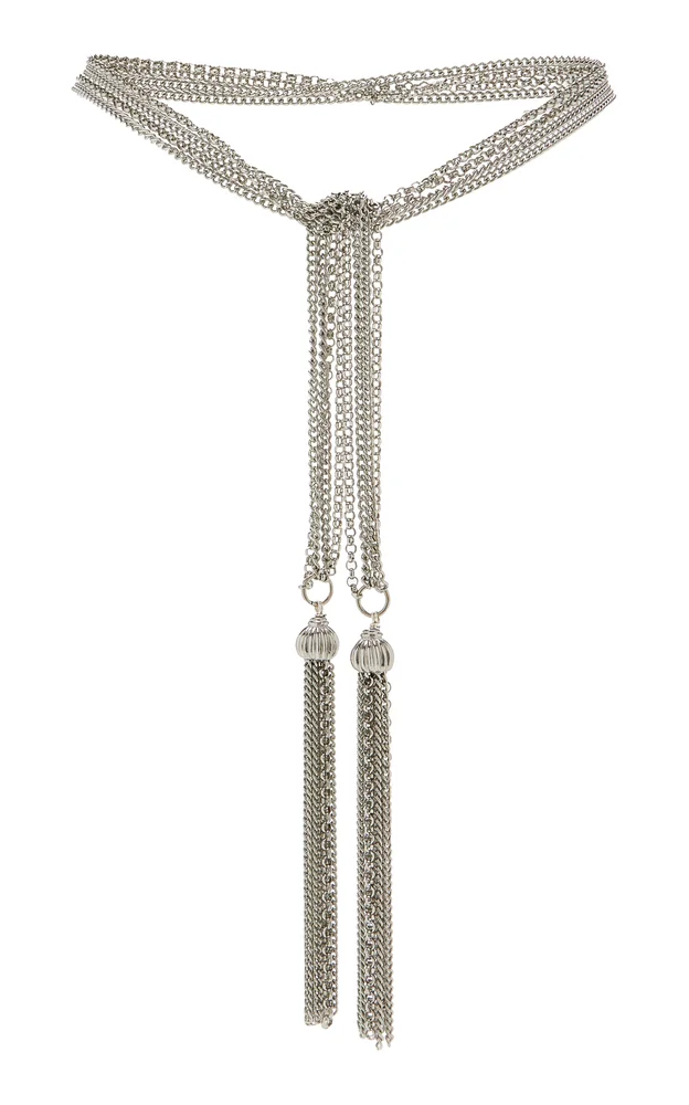 Exclusive La Isla Silver Tassel Chain Necklace / Belt