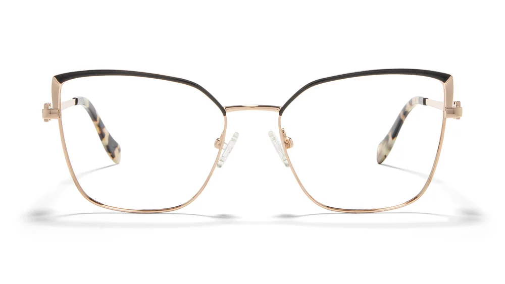 Gemma Eyeglasses, Black and Gold
