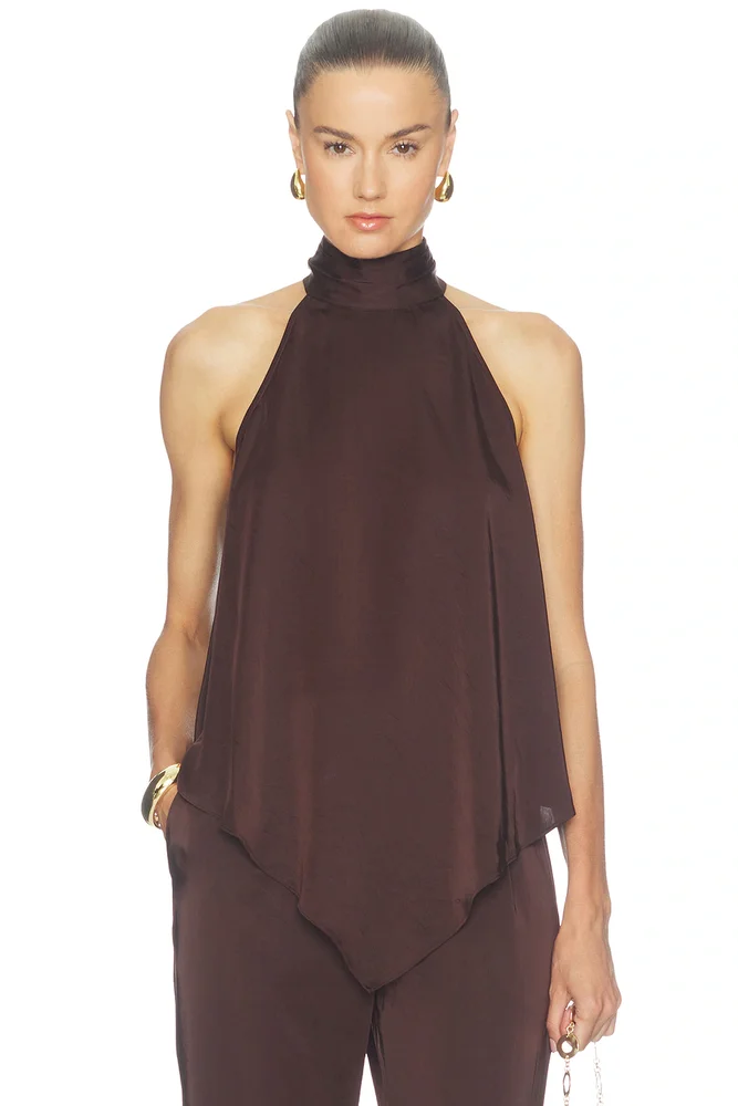 Lightweight Satin Hankerchief Top
