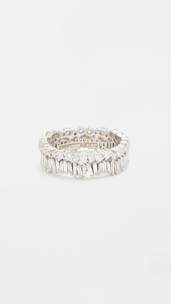 18k Fireworks Gold Diamond Double Band Ring