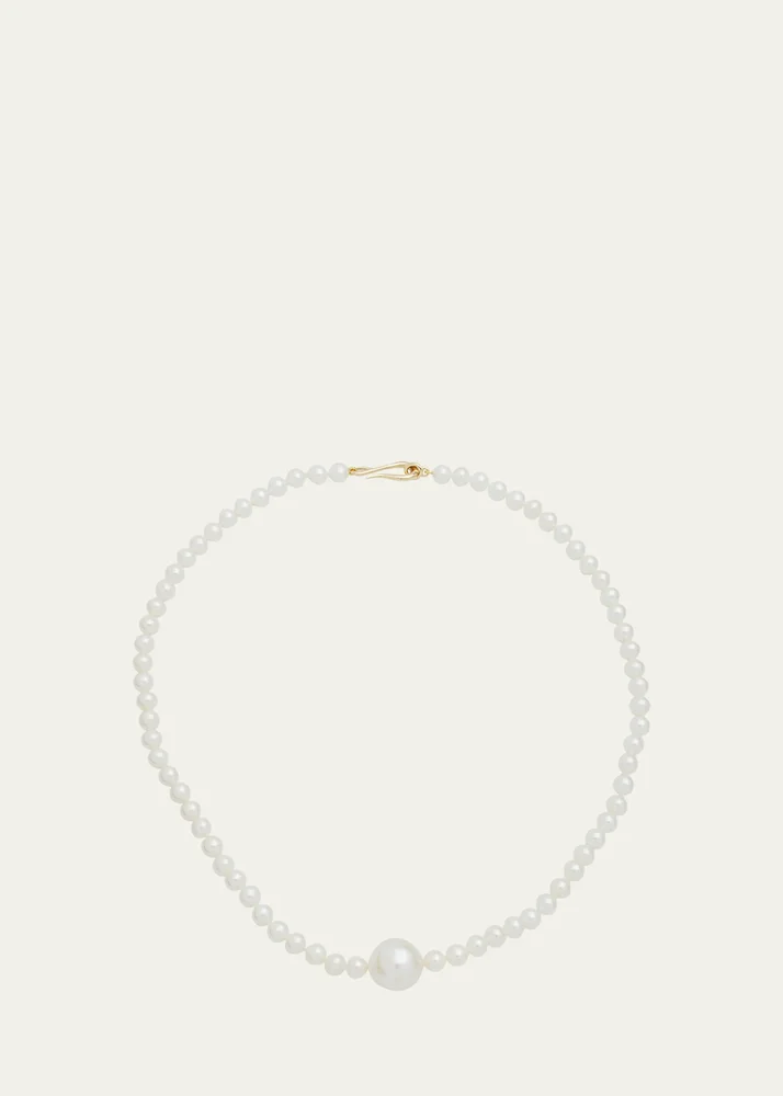 Full Freshwater Pearl Strand Necklace with Large Center