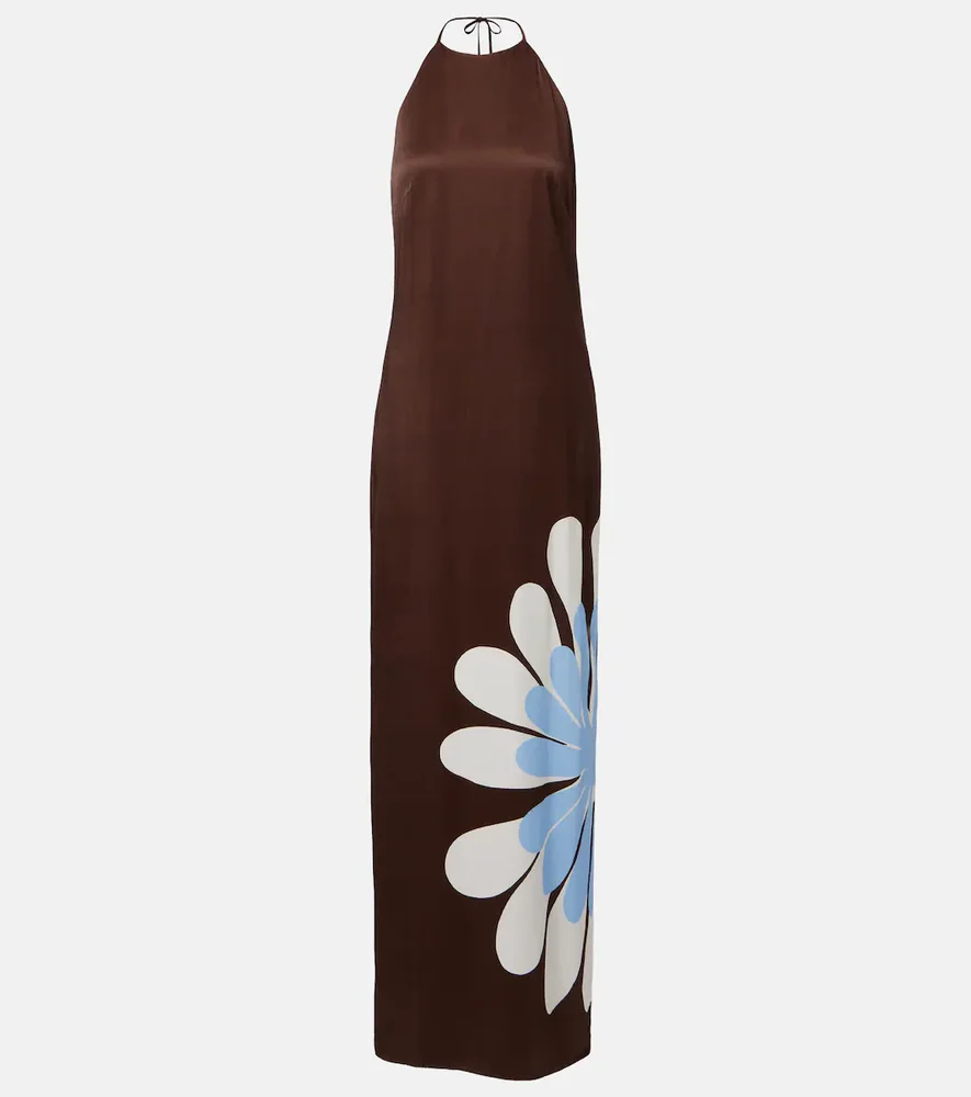 Agnes floral halterneck maxi dress