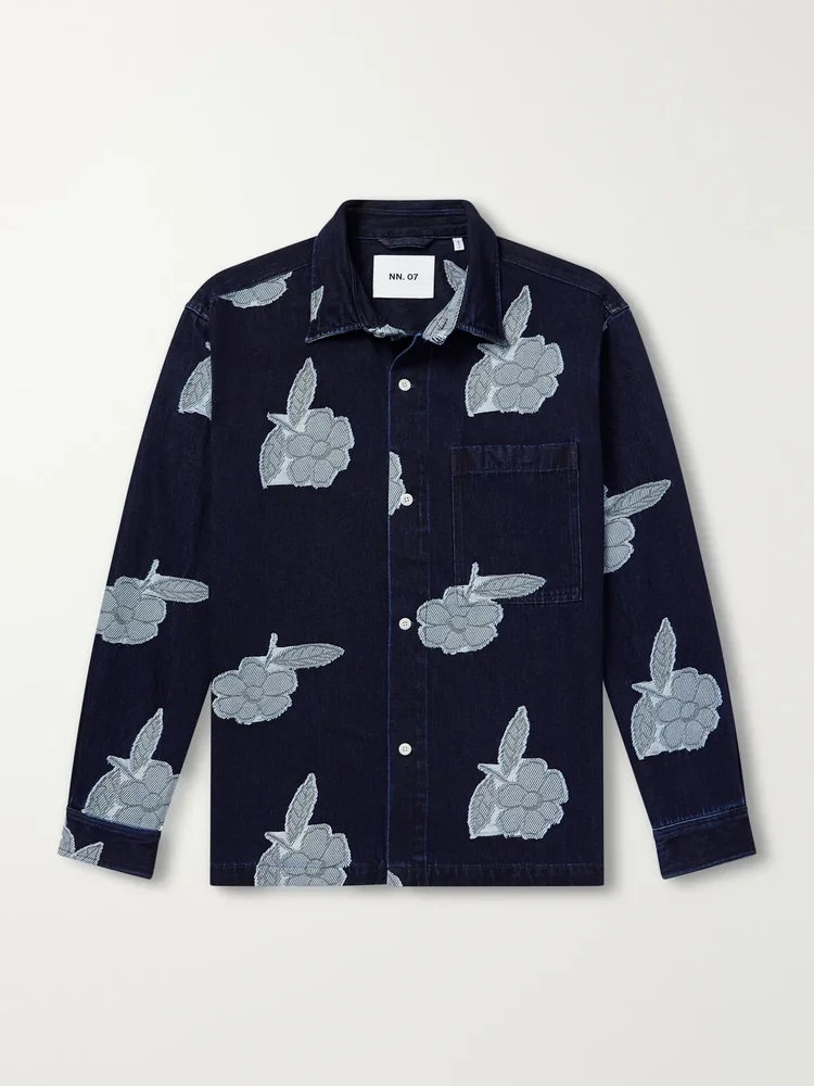 Adwin 50018 Fil Coupé-Jacquard Denim Shirt