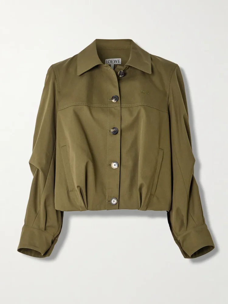 embroidered cotton and silk blend jacket