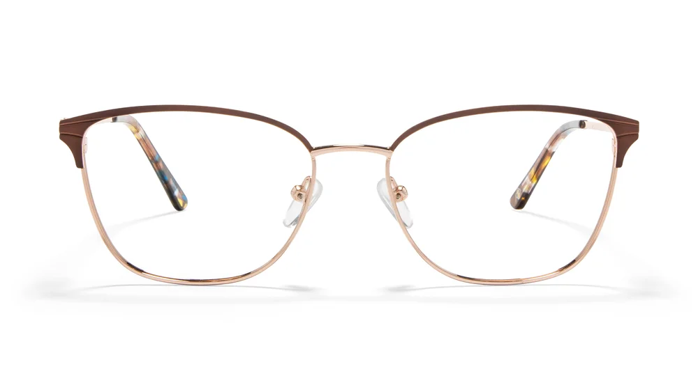 Anita Eyeglasses, Brown and Gold