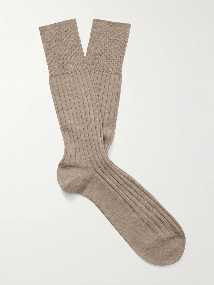 No 2 Ribbed Cashmere-Blend Socks