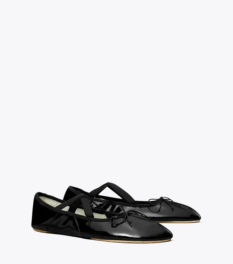 Peep-Toe Mary Jane Ballet (Perfect Black)