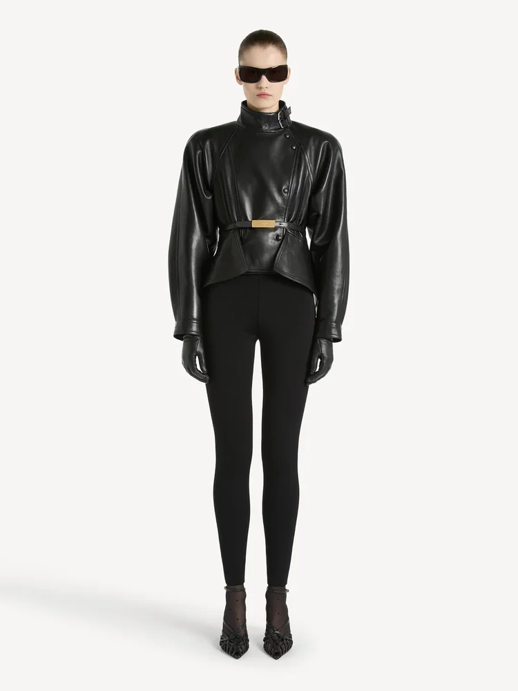 High-waisted Milano jersey trousers