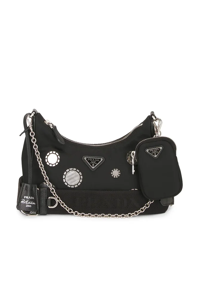 Pre-owned Sequin Polka Dot Re-Edition 2005 Re-Nylon Shoulder Bag