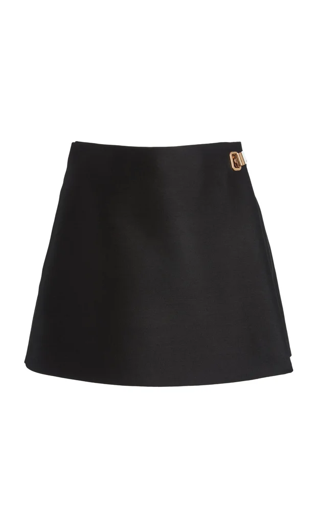 Tailored Wool-Silk Skort